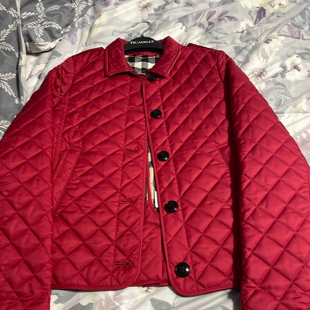 Burberry kids size 14 Y jacket wore a couple of time red